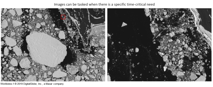 Satellite images from KSAT showcasing the Northguider grounding location.