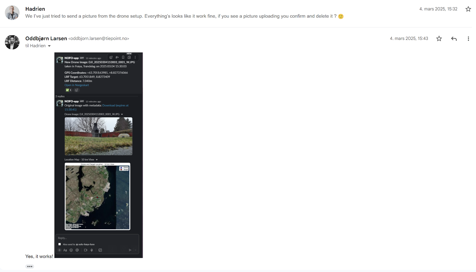 An excerpt from a conversation regarding the data-collection system.
