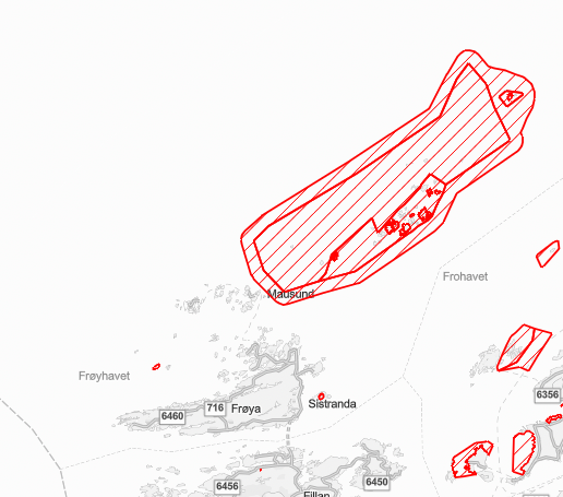 Fields in red marks environmental protection zones.